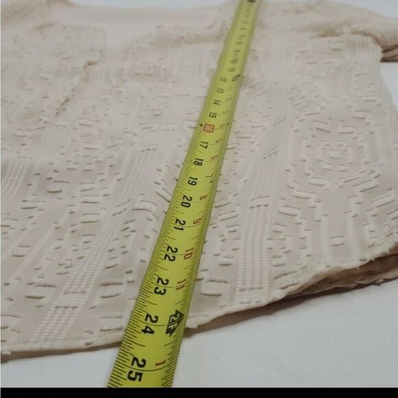 M TALBOTS OFF WINTER WHITE SWISS DOT STYLE 3/4 SLEEVE TOP medium - Picture 4 of 9